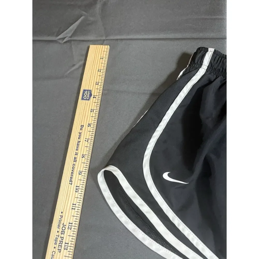 Nike Dri-FIT Women's Athletic Running Shorts Black White Trim Logo Size M